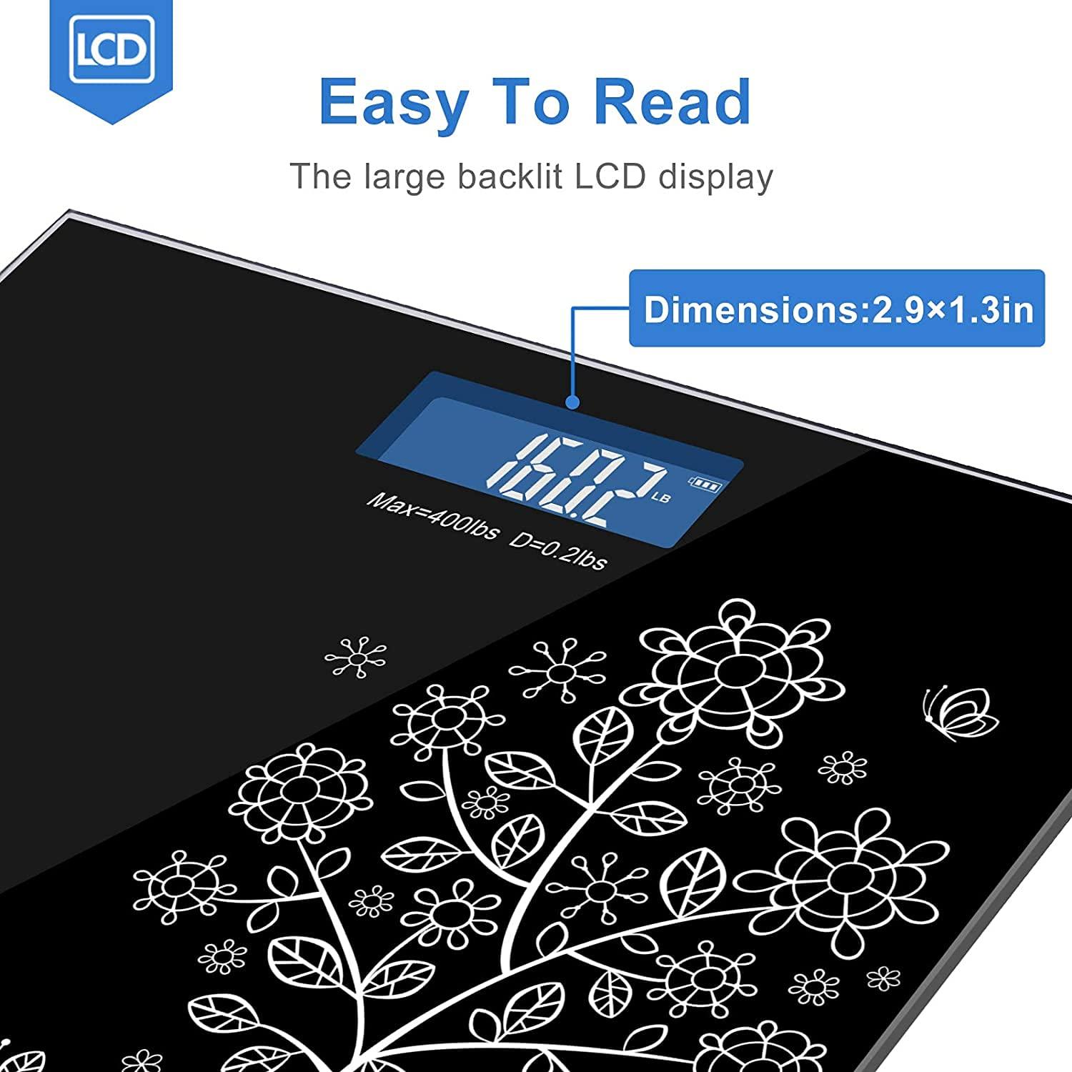 JHRK JHRK Digital Electronic Bathroom Scale LCD Personal Health Body Fitness Weight Scale, Precision Digital Body Bathroom Scale with Step-On Technology