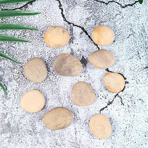 HEALLILY 1 Set/ 10 Pcs Children DIY Drawing Stone Graffiti Rocks Stones Creative Natural Pebbles with 1 Pc Bracket for Home School Practice (3-4CM, Random Style)