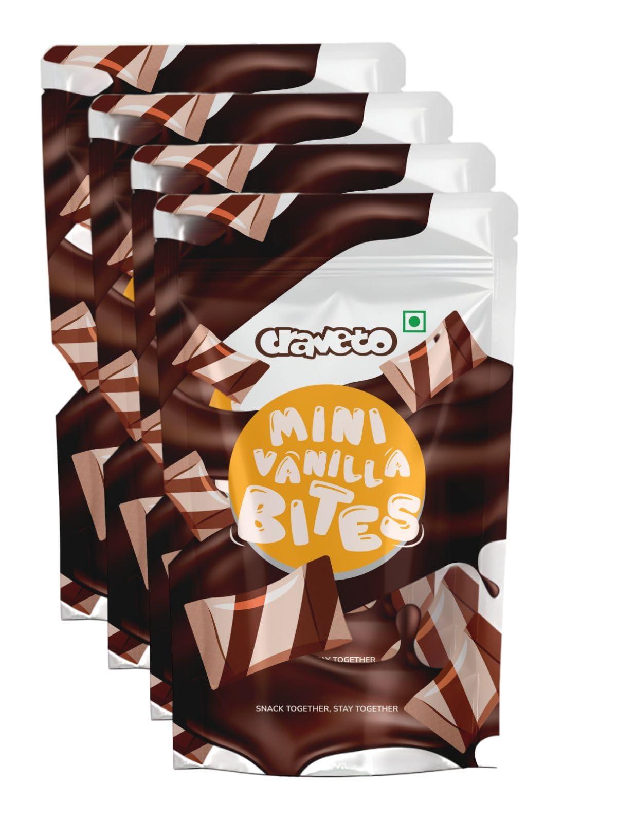 Craveto Craveto Vanilla Wafer Bites | Vanilla Cream Filled Pockets| 75g