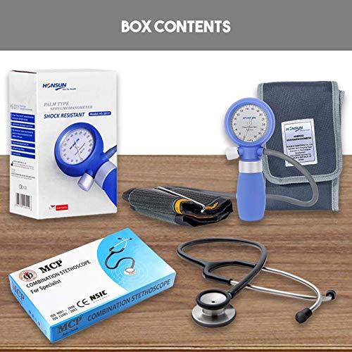 MCP MCP Shock Proof Resistant Palm Blood Pressure Monitor HS201Y with Dual Head Stethoscope