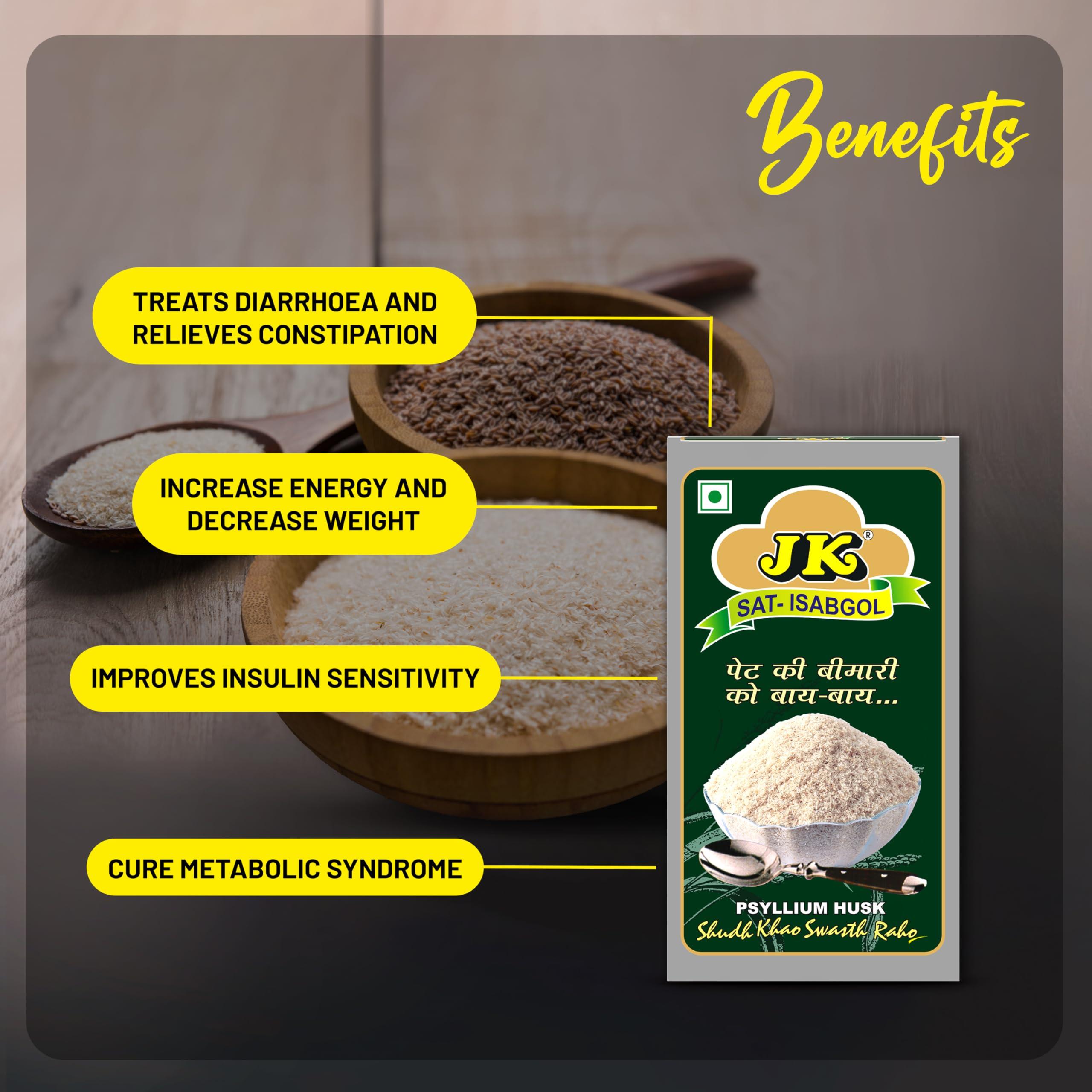 JK JK Isabgol, 100g | Bhusi | Psyllium Husk | Relief from Digestion Issues (Pack of 4)