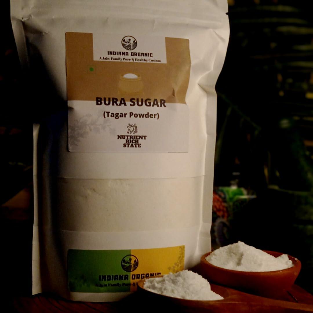 INDIANA ORGANIC Indiana Organic Bura Sugar, Tagar Powder, Jaipur style Authentic bUra - 400 Grams