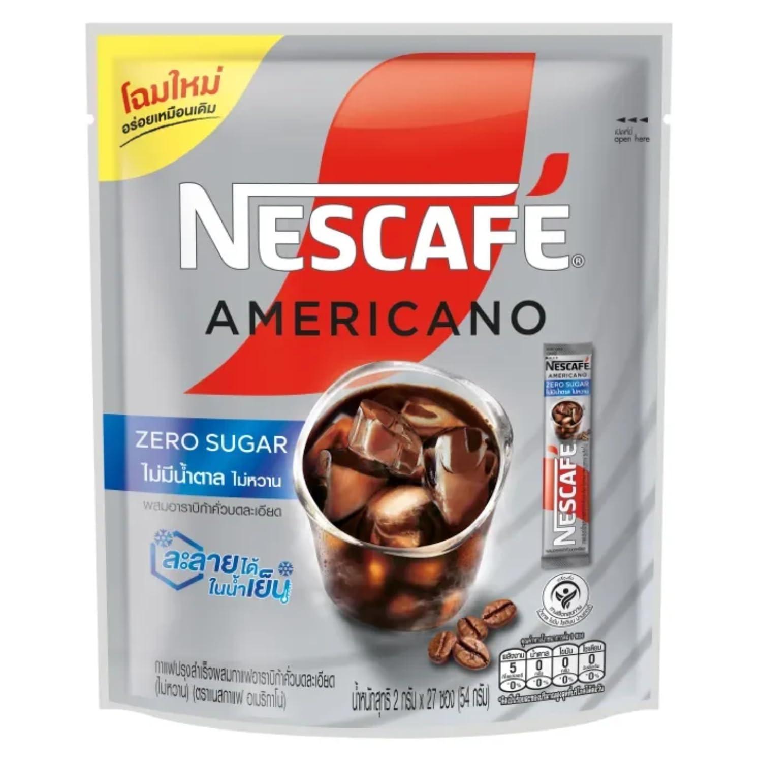Nescafé Nescafe Zero Sugar Americano Coffee Satchet (27 Satchet) Imported, Powder