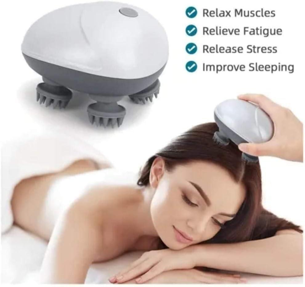 Vroxy Vroxy Detachable Portable Body Relax Head Massager for Hair Growth Stress Relax Full-Body Massage - with 4 Massage Heads 3 Speeds, 96 Massage Nodes, Head Massager (1Pcs)