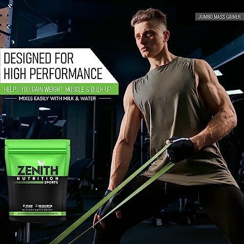 Zenith Nutrition Zenith Sports Jumbo Mass Gainer 1kg | Promotes Muscle Strength | 63g Carbs | 3.5g Protein | Mango Fusion Flavor