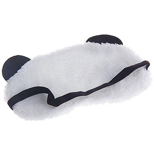 Nitsha NItsha Cross Cute Fur Panda Eye Blind Sleeping Eye Mask Slip Night Sleep Eye White and Black Super Soft & Smooth Travel Masks for Men Women Girls Boys Kids (Panda)