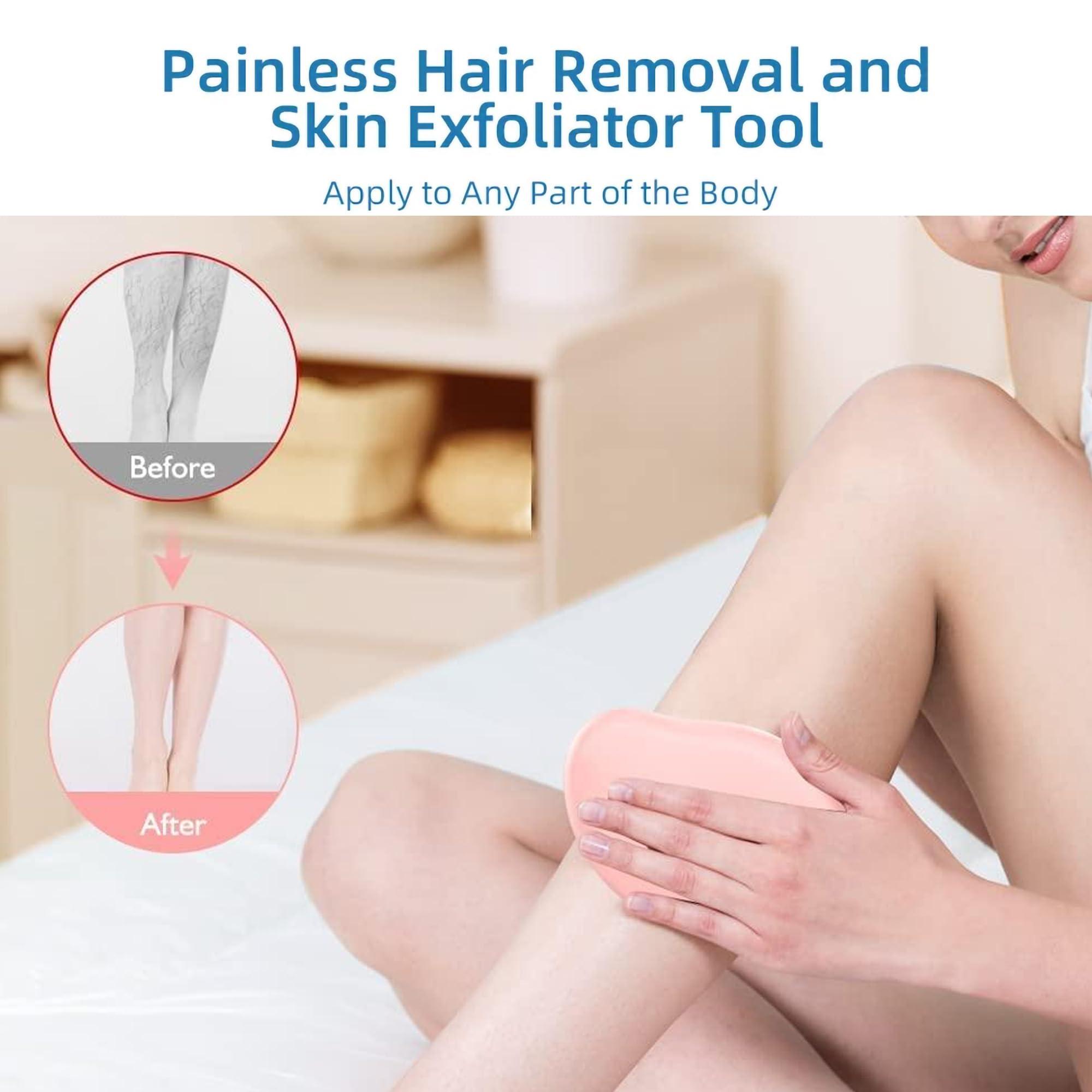 Crystal Shaver Crystal Hair Eraser, Painless Exfoliation Bleame Hair Removal Tool for Men Women, Soft Smooth Silky Skin, Magic Hair Removal (Pink)