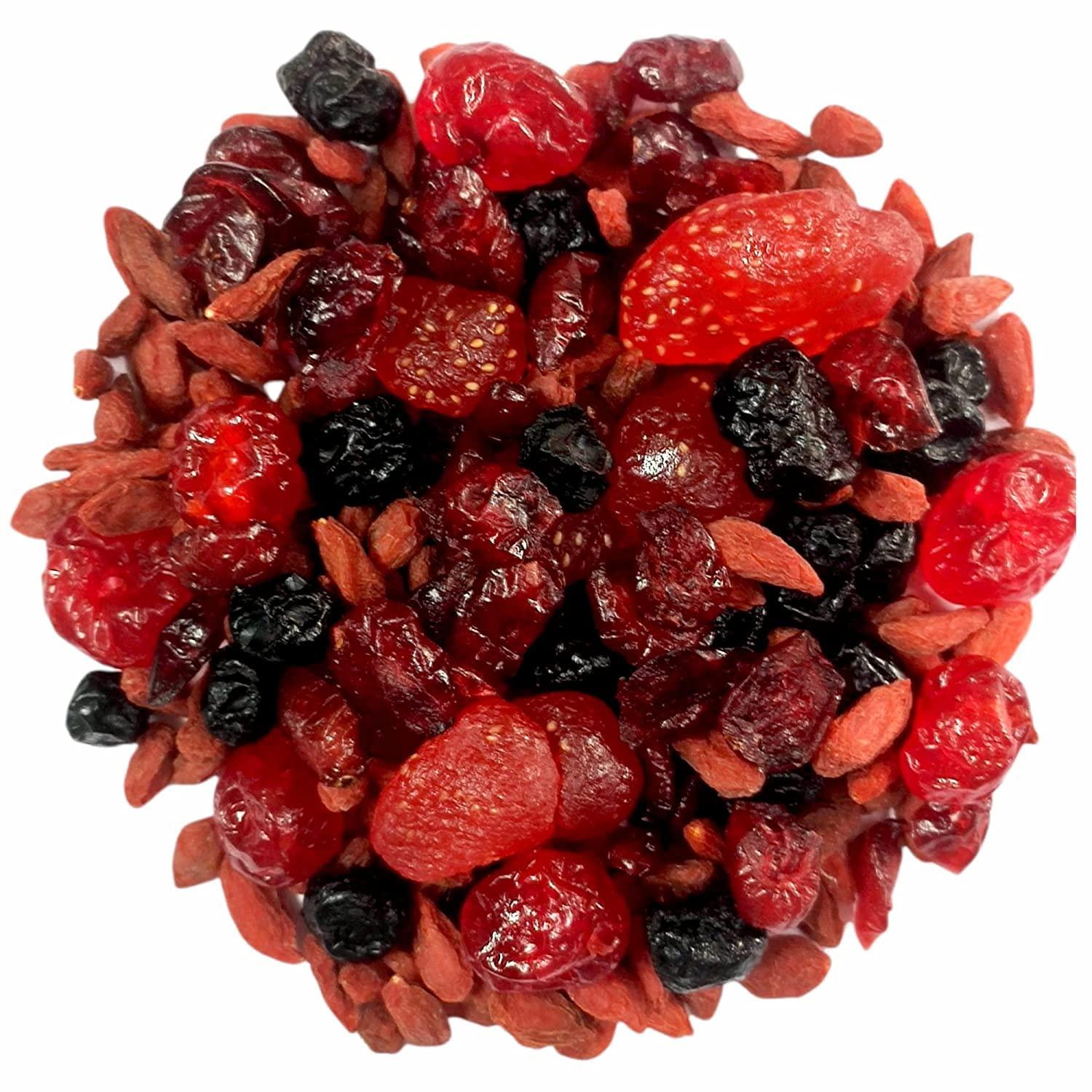 DRY FRUIT HUB Dry Fruit Hub Mixed Berries 400g, (580gms) Berries Mix Mixed Berries High in Anti-Oxidants, Dried Cranberries, Blueberries, Strawberries, Cranberry whole,and cherry