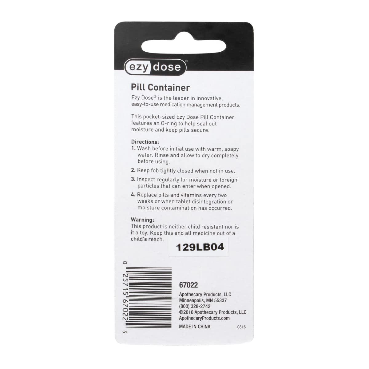 EZY DOSE Nitro Fresh Pill Case, Nickel-plated Brass