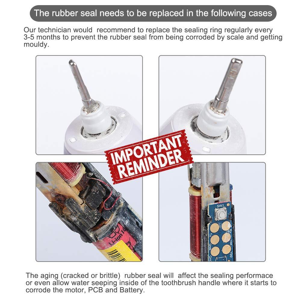 Million Magnets Million Magnets Upgraded Toothbrush Waterproof Shaft Rubber Seal, Generic Replacement Parts for All Models, Smart and Brushsync Compatible or Regular HX751x HX681x HX9690 HX9957 HX683x HX992x HX993x