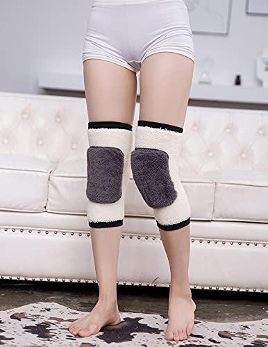 PURFUN PURFUN Men Women Thick Wool Leg Warmers Winter Thermal Faux Fur Paded Rheumatic Arthritis Knee Braces Leggings Leg Sleeves Windproof Ski Cycling Running Long Knee Pad Wraps Leg Support Protecor,