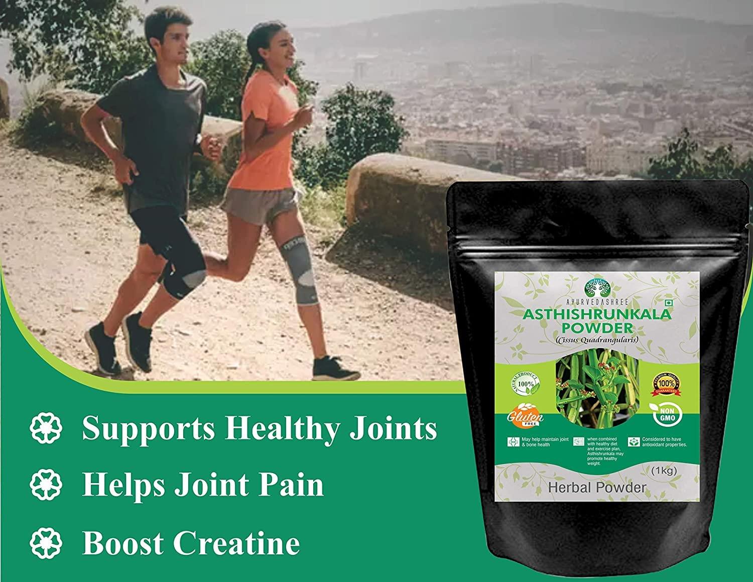 Ayurvedashree Asthishrunkala Powder Cissus quadrangularis 1 kg Pack (Cissus quadrangularis) - Hadjod - Cissus Quadrangularis - 1 KG Pack - Non GMO - Gluten Free