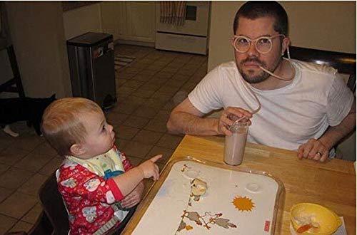 MacNgrid MacNgrid Silly Straw Glasses - Funny Drinking Straw Glasses (2 PCS Blue+Orange) - Party Supplies DIY Silly Straws for Kids Adults Birthday, Anniversary, Wedding, Bar Party Favors Pack of 1