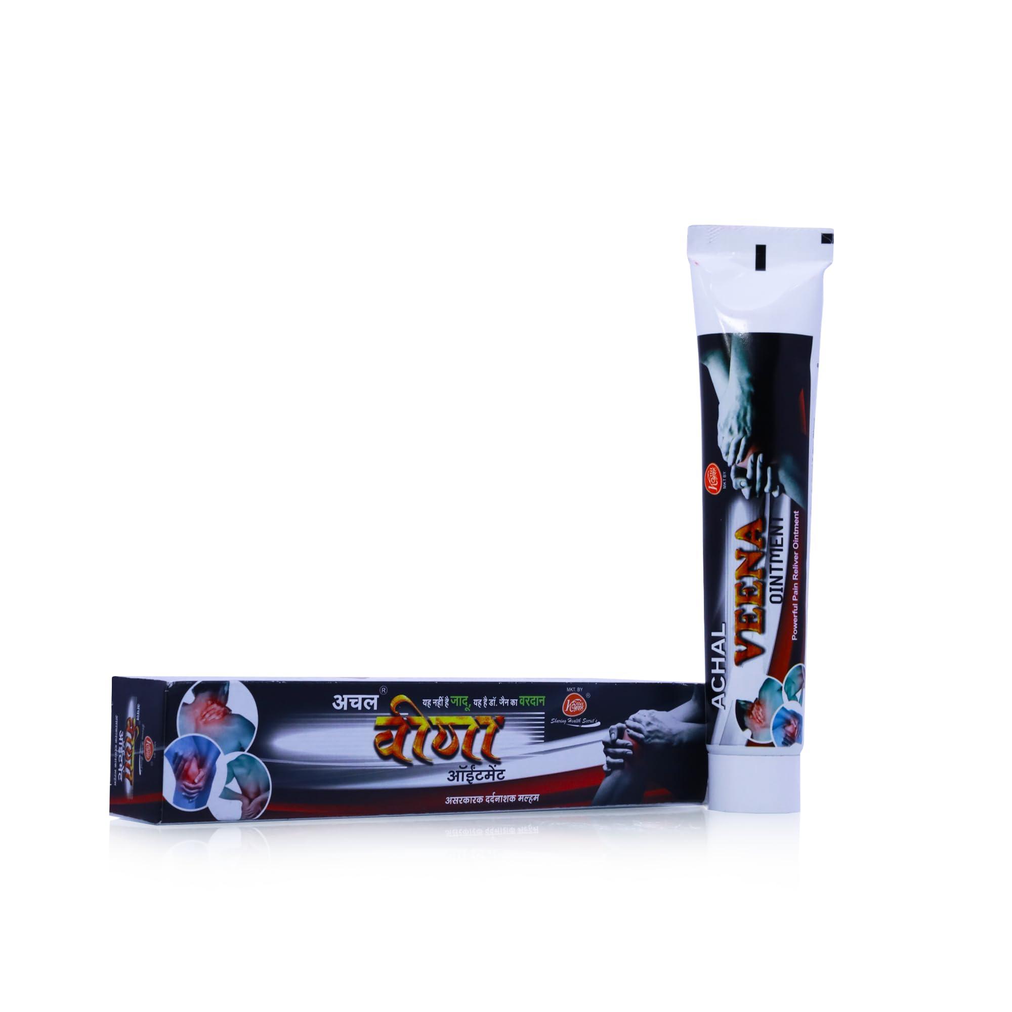 Achal Achal Veena Ointment 65 GM + Achal Plus Liniment 100 ML - (Combo of 2), Ayurvedic Pain Relief Combo for Full Body Muscle Pain & Swelling