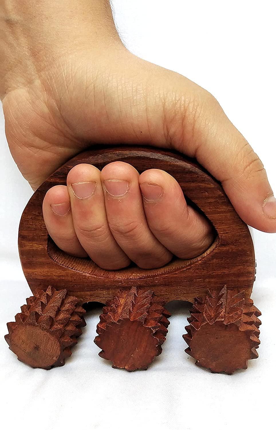 KINGSMAN STORE Boscaiola24 Kingsman store Wooden Back Bone Pain Relief, Acupuncture Roller Massager/ acupressure Manual Wooden Tool (Brown)|| accupressure tools wooden massager back roller