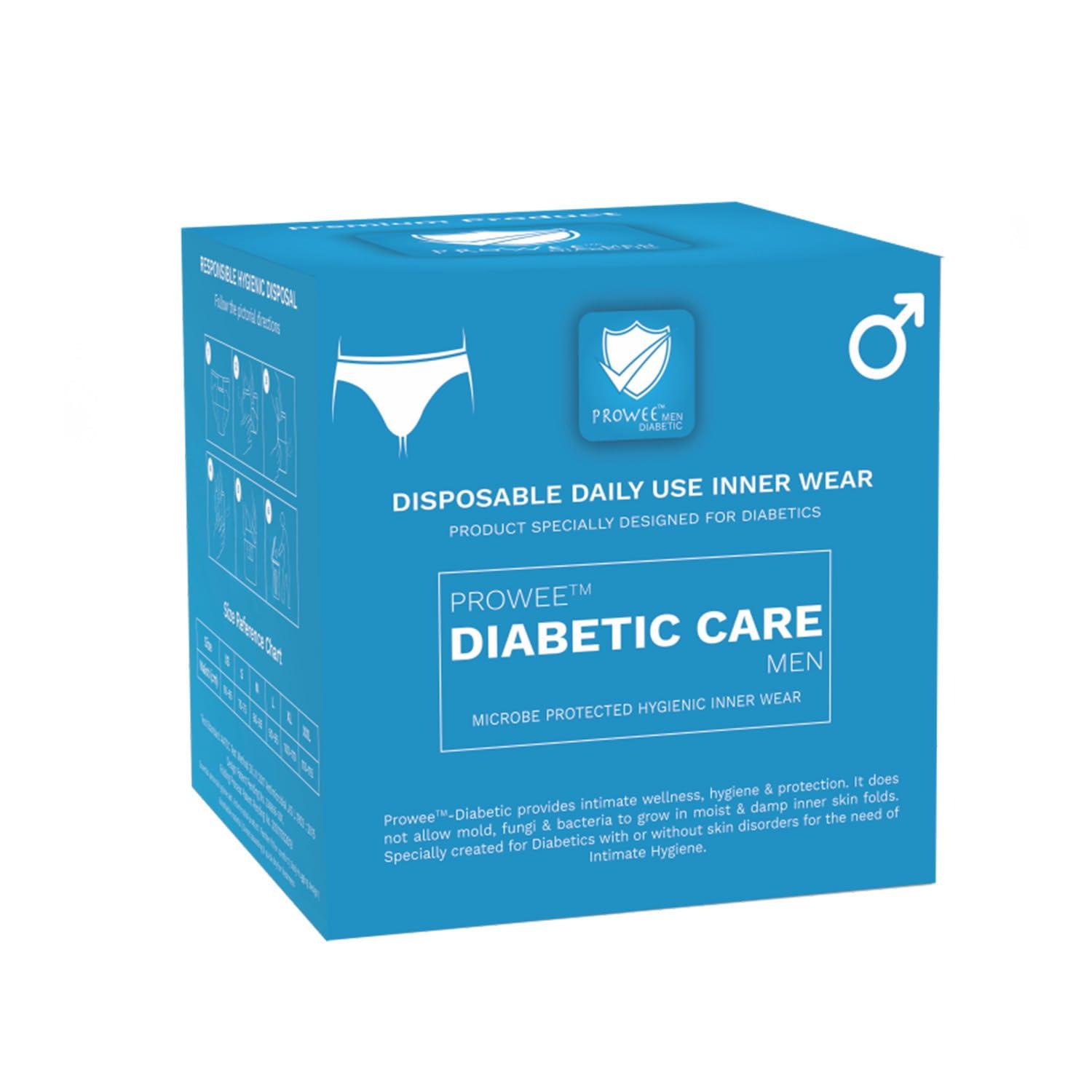 PROWEE Mens Diabetic Care Disposable Underwear Ideal for Travel, Spa, Surgeries, Hospitals (Pack of 5) (XS) White
