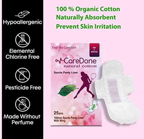 SELLPLUS Sellplus Organic Cotton Ultra Sports Panty Liners, Menstrual Pads. (Pack Of 2)