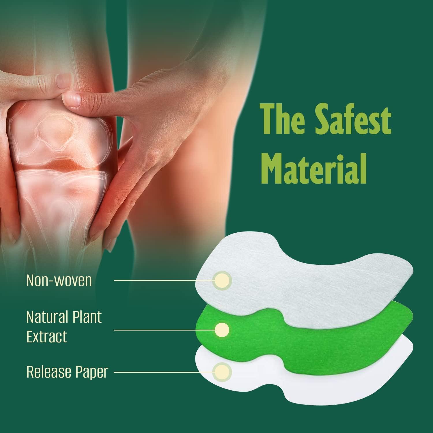 OAN OAN Knee Pain Relief Patches, Wormwood Pain Relief Patches, Knee Relief Patches Kit Quick Relief of Pains for Knee, Back, Neck, Shoulder, Waist (Pack of 10)