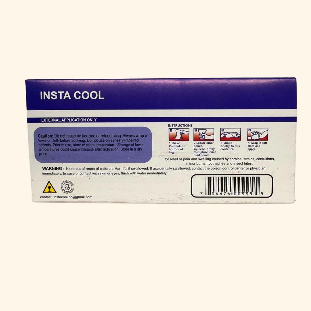 Instacool INSTACOOL Instant Cold Pack (4\" x 8\") Set of 2 Disposable Cold Therapy Ice Packs for Pain Relief, Swelling, Inflammation, Sprains, Strained Muscles, Toothache and for Athletes & Outdoor Activities