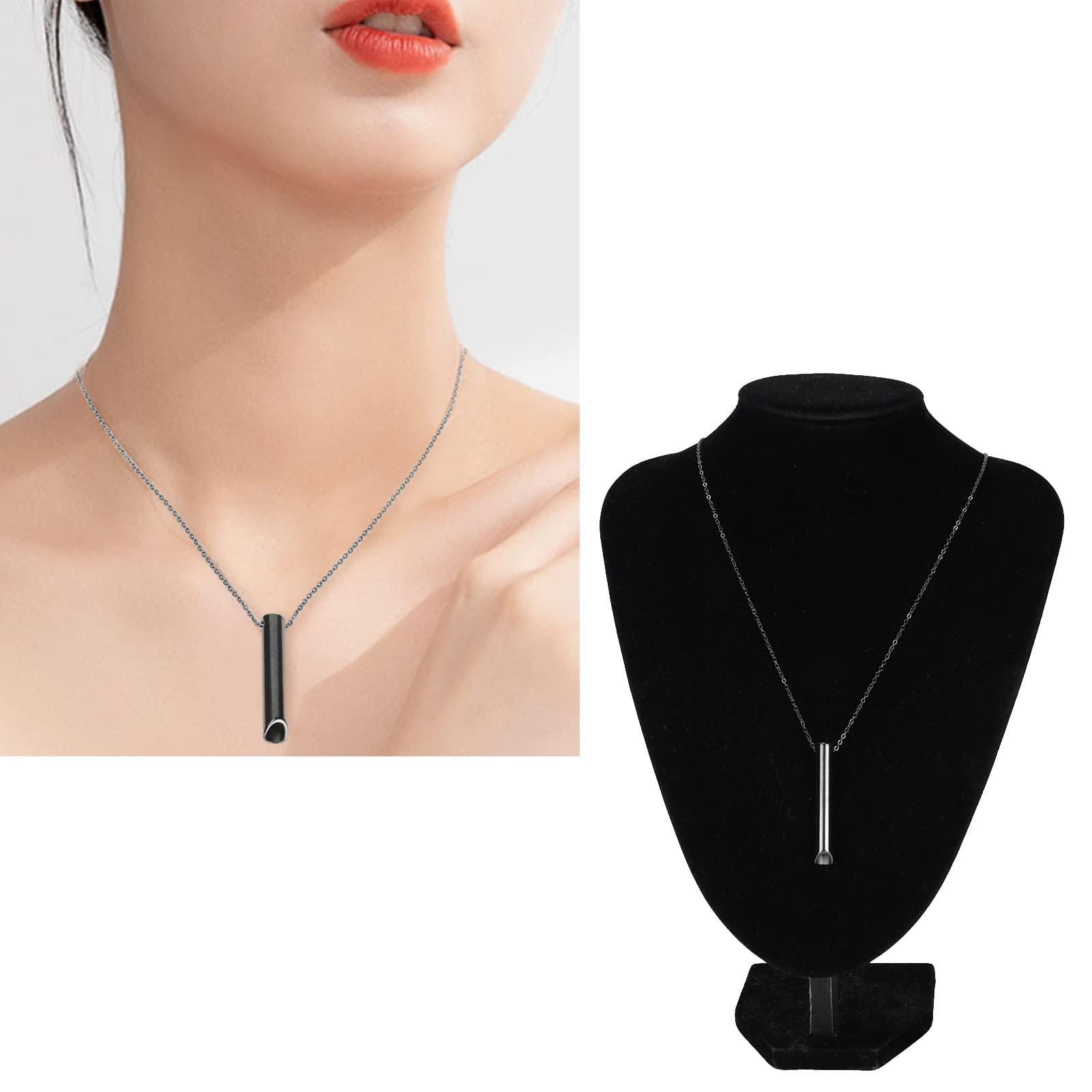 Folanda Anxiety Whistle Necklace, Stress Relief Mindful Breathing Necklace, Deep Breathing Tool for Anxiety Relief, Breathing Exercises, Meditation, Relaxation Calming Down, Slowing The Breath(1#)