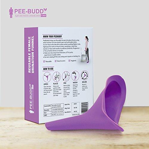 PEE BUDDY Peebuddy - Ladies Freedom to Stand and Pee Paper Based Disposable Female Urination Device for Women & PeeBuddy Freedom to Stand and Pee Reusable Portable Female Urination Device for Women - 1 Funnel