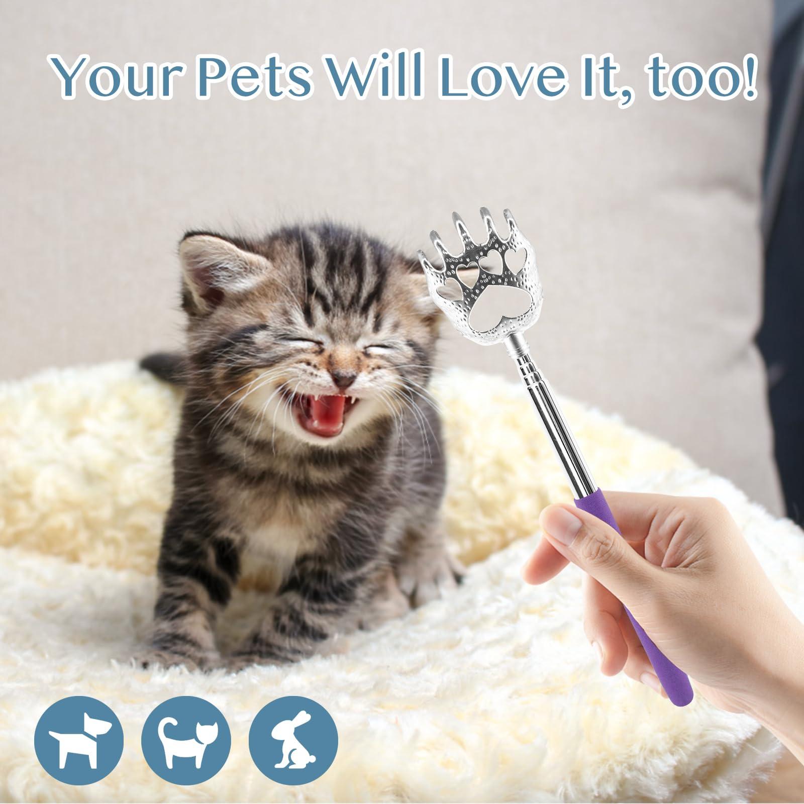 Plazuria (4-Pack) Plazuria Portable Extendable Telescopic Bear Claws Metal Back Scratchers/Hand Massager/Backslap with Rubber Handles