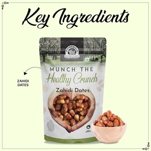 WONDERLAND FOODS (DEVICE) WONDERLAND FOODS Dry Fruits Zahidi Dates 400g Pouch | Healthy & Nutritious Soft Khajoor | Khajur Rich in Iron, Fibre & Vitamins