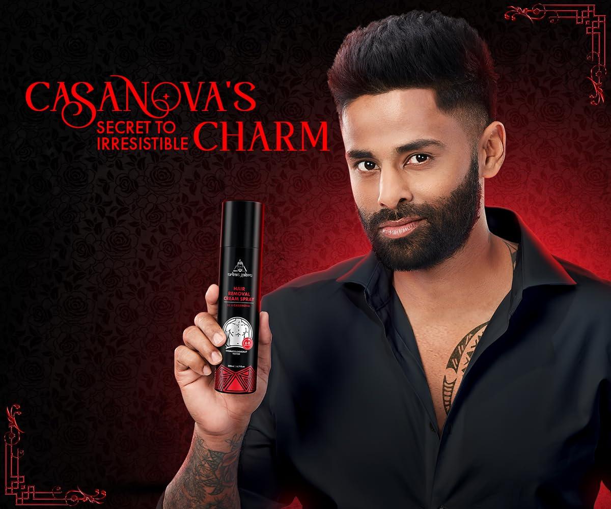 urbangabru Urbangabru Hair Removal Cream Spray for Men - 200 ML | Painless Body Hair Removal Cream | Casanova | Peach Apple