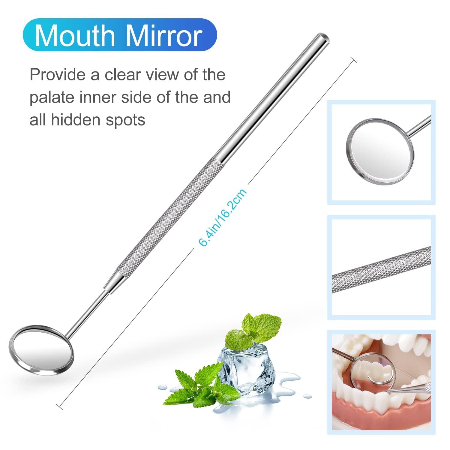 Neouth NEOUTH 3 Pieces Dental Pick Tools Kit Teeth Cleaning Calculus Remover Tool for Dentist Personal Using Pets Oral Care Set with Dental Mirror Dental Tartar Scraper Dental Probe and Storage Box