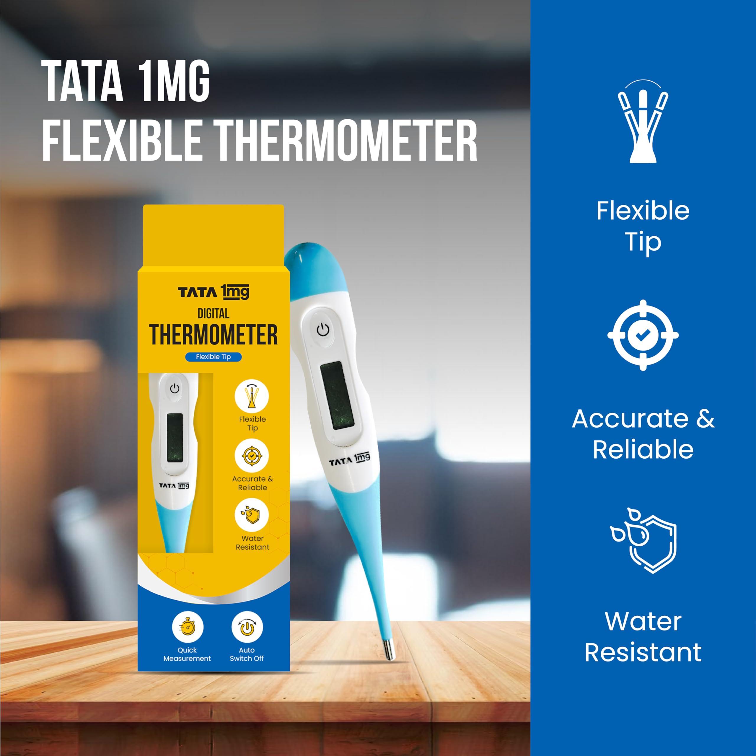 TATA 1MG Tata 1mg Flexible Tip Digital Thermometer with One Touch Operation for Children and Adult