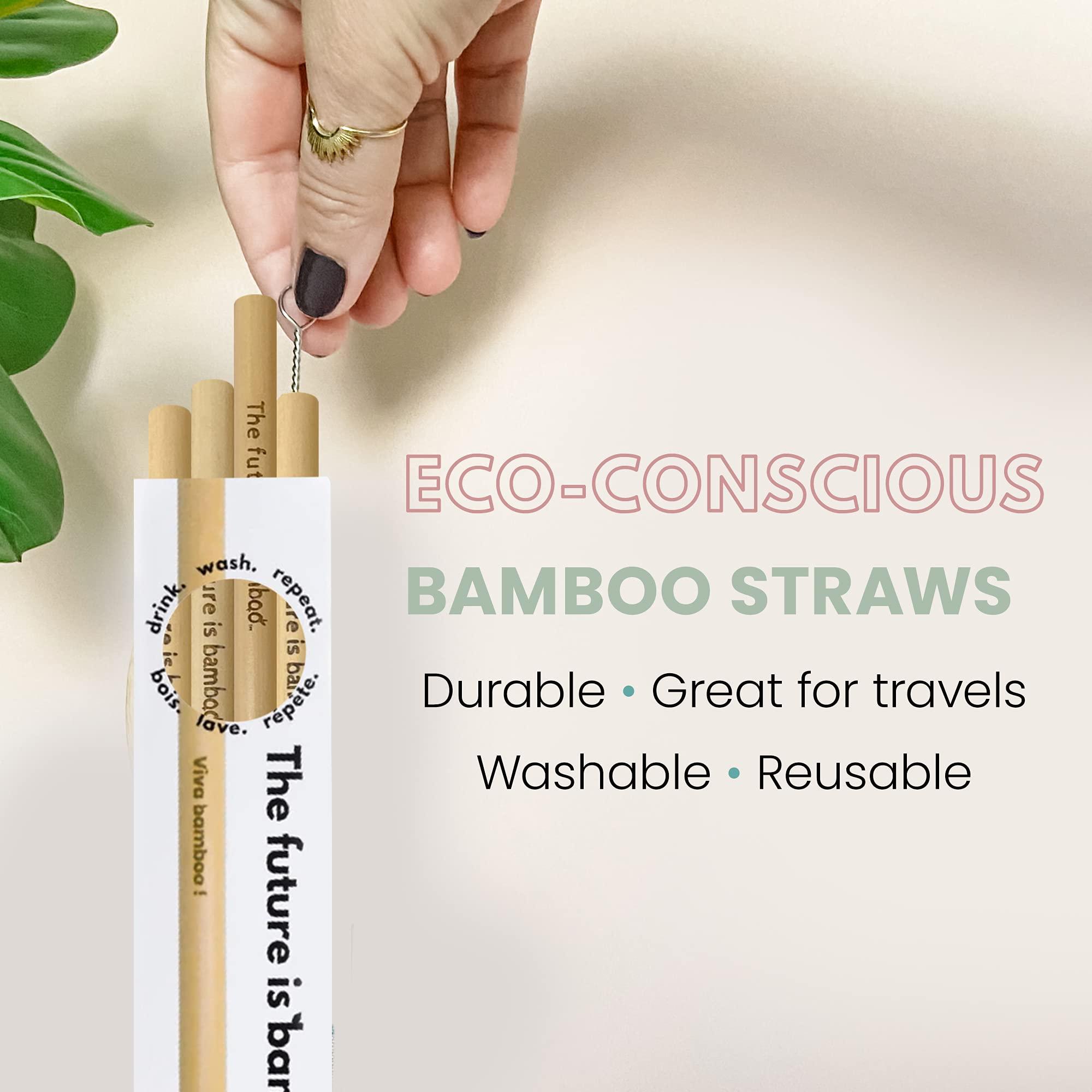 The future is bamboo The Future is Bamboo Bamboo Straws, Reusable Straws, Wooden Straws for Drinks, Pack of 6