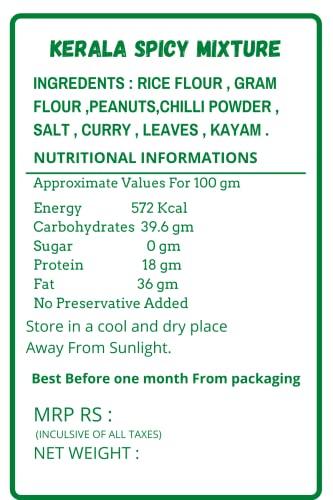 Best Cart-Happy shopping Kerala Spicy Mixture 250 Grams Tea Time Peanut Mixture From Kochi | Savoury Snack with Curry leaves, boondhi, sev and peanuts Snacks (250 GRAMS)