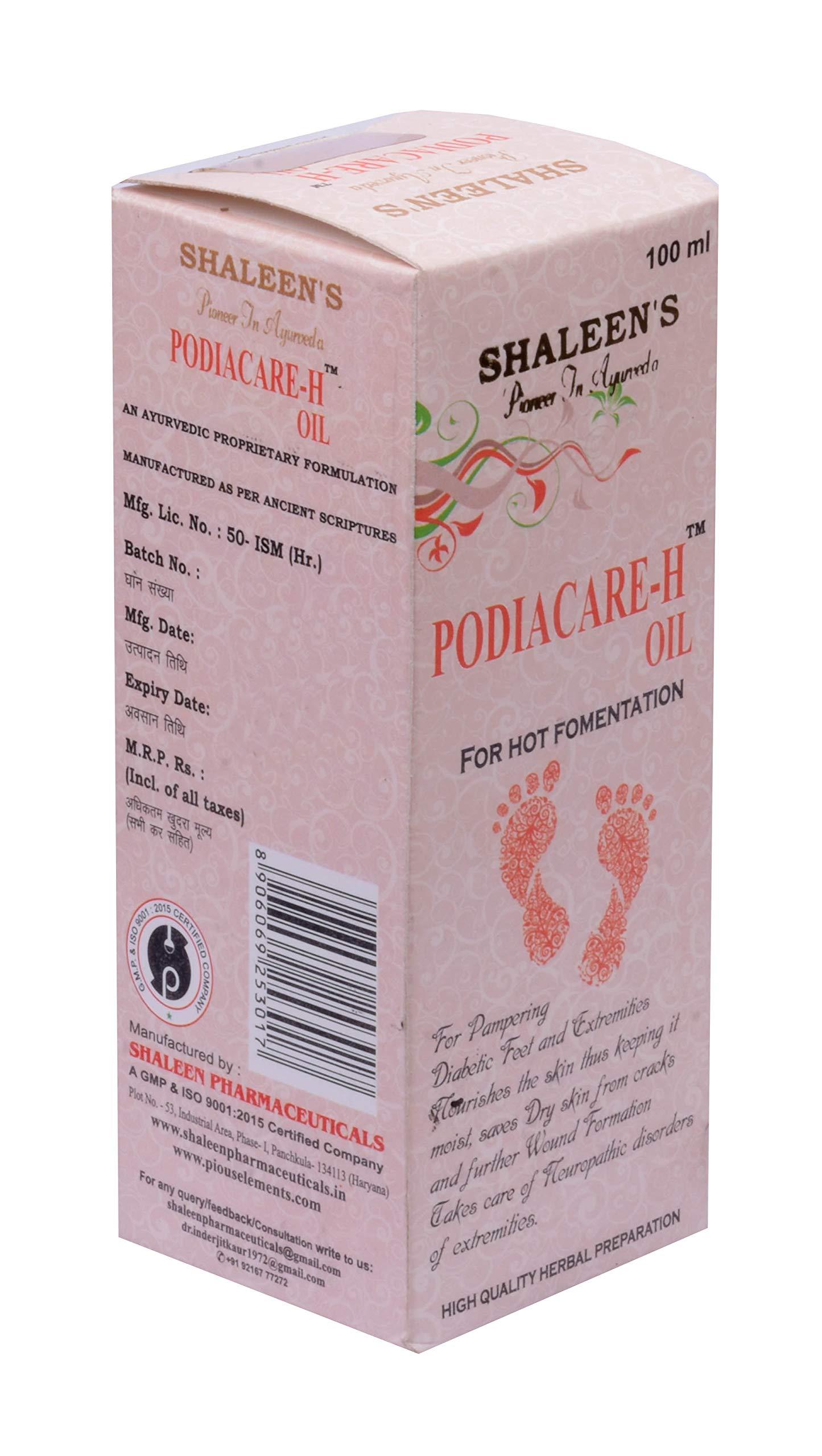 SHALEEN PHARMACEUTICALS Podiacare-H Oil - Foot Care Oil for Hot Fomentation | Useful for Healing Minor Cuts, Dryness of the Feet & Tones Up the Nerves | Heals the minor injuries of the Foot