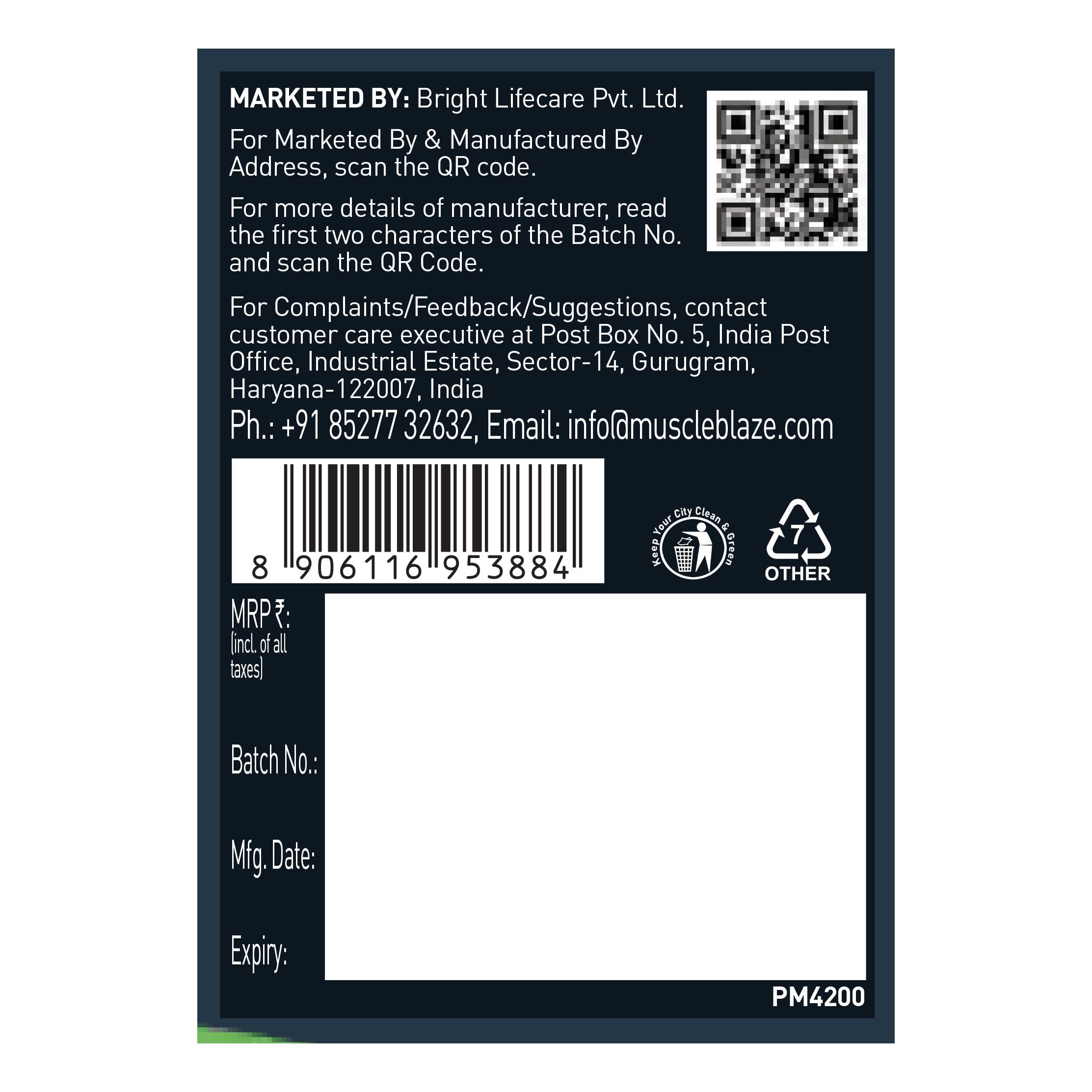 MuscleBlaze MuscleBlaze Pre Workout 200(Green Apple, 20 Servings, 100G)| 200Mg Caffeine, 2200Mg Citrulline Powder