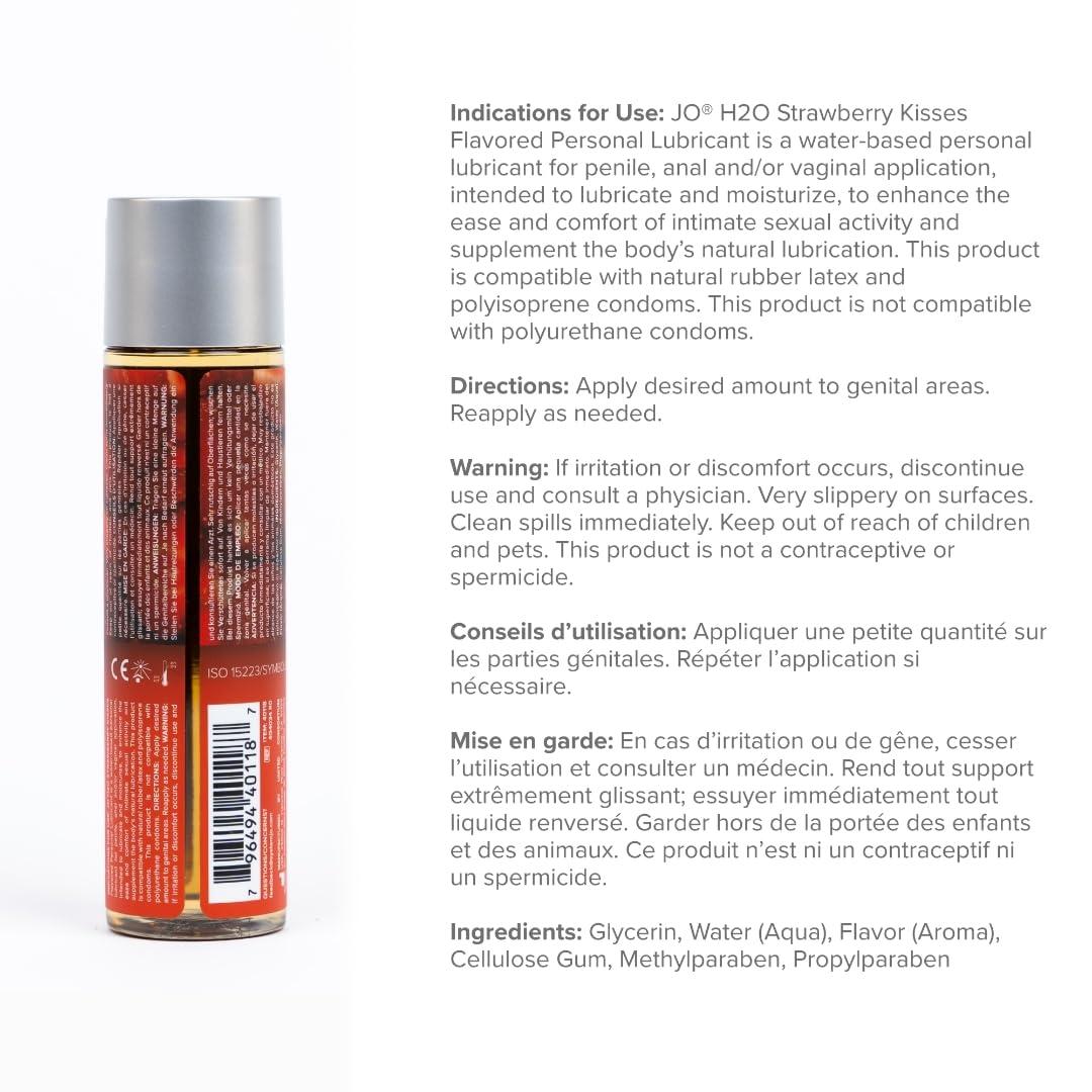 JO System Jo H2O Flavored Lubricant, Strawberry, 5.25 oz/155 ml