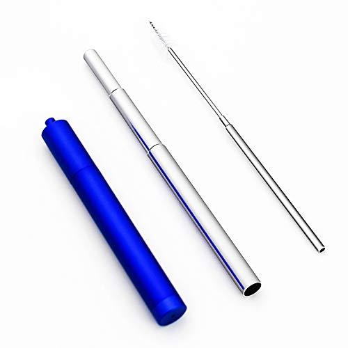 ANAB GI ANAB GI Reusable Metal Straws Collapsible Stainless Steel Drinking Straw Portable Telescopic Straw with Case and Brush