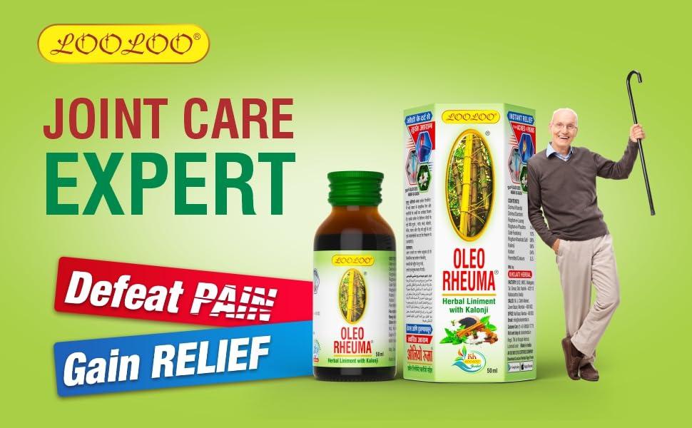 LooLoo LooLoo Oleo Rheuma Herbal Liniment - 100ml | Kalonji, Cinnamon, Clove, Mint & Mustard Oil