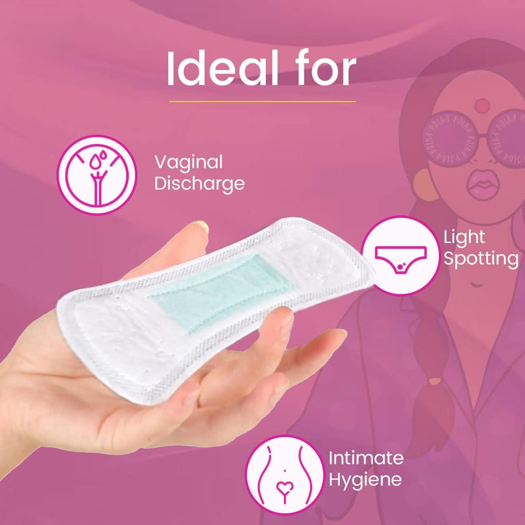 pinq polka PINQ POLKA Premium Sanitary Pads(XXL-330mm) with 25 (Large-180mm) Pantyliners for Discharge, Organic Cotton Soft Feel|Rash Free|Ultra Thin for Night & Heavy Flow Combo with Disposable Pouch, 35 Pieces