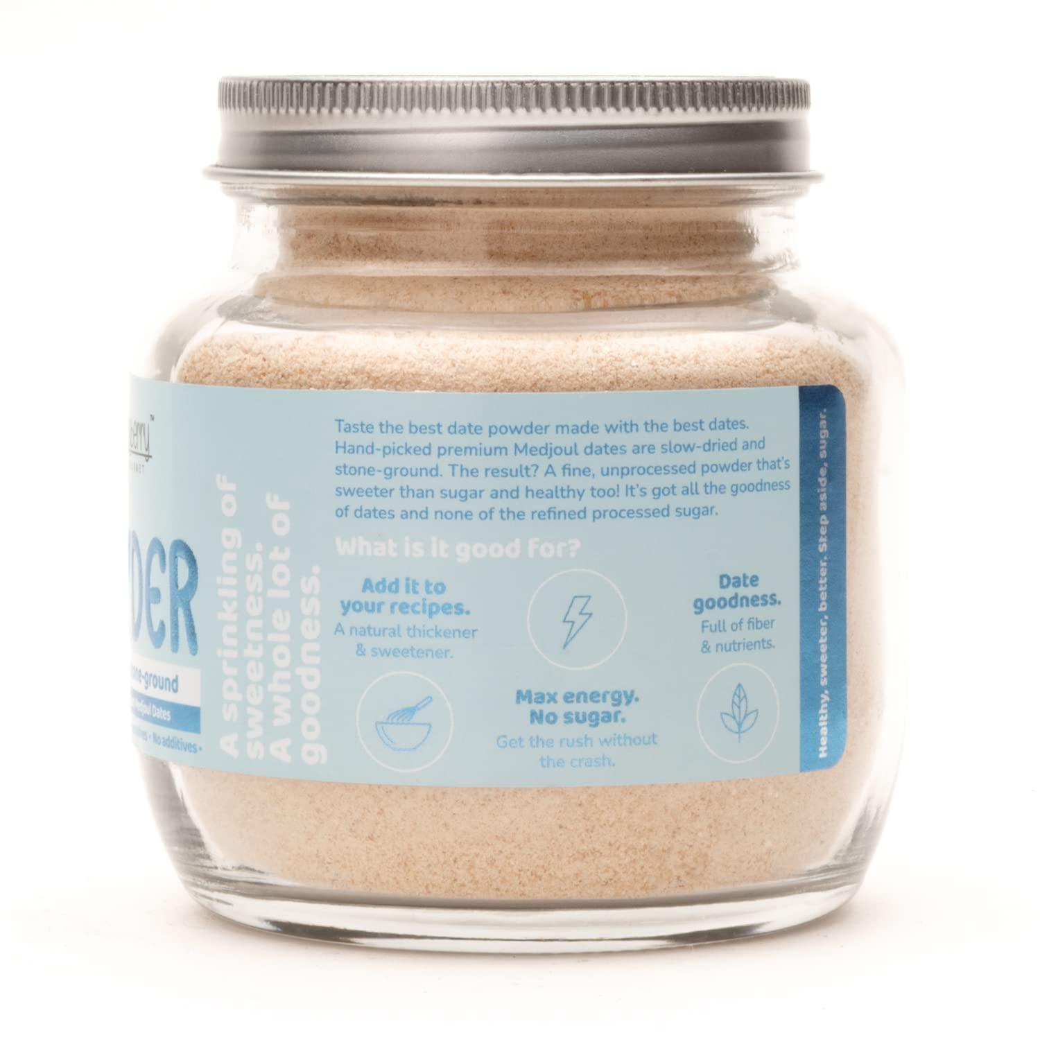 Flyberry Gourmet Flyberry Gourmet Dates Powder - 50g | Dried Dates powder | Finely Ground Kharik Powder | Delicious Alternative to Sugar | Best For Kids & Adults | No added Preservatives | Natural Sugar | No added Sugar