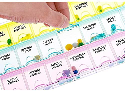 SYGA SYGA Pill Box with 7 Day Weekly Daily Pill Box Portable Tablet Container Organiser Medicine Dispenser Storage Travel Pill Holder Case