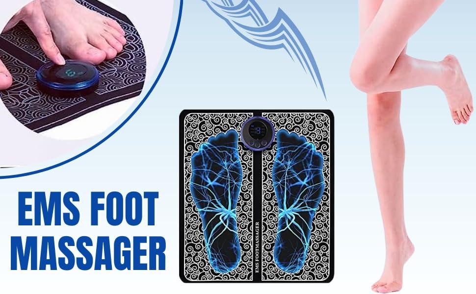 KD ZONE KD ZONE Foot Massager Electric Foot Massage Pad Feet Muscle Simulated Massage Therapy for Foot | Rechargeable Portable Automatic Folding with 8 Mode/19 Intensity | Mat Pad Relax Feet