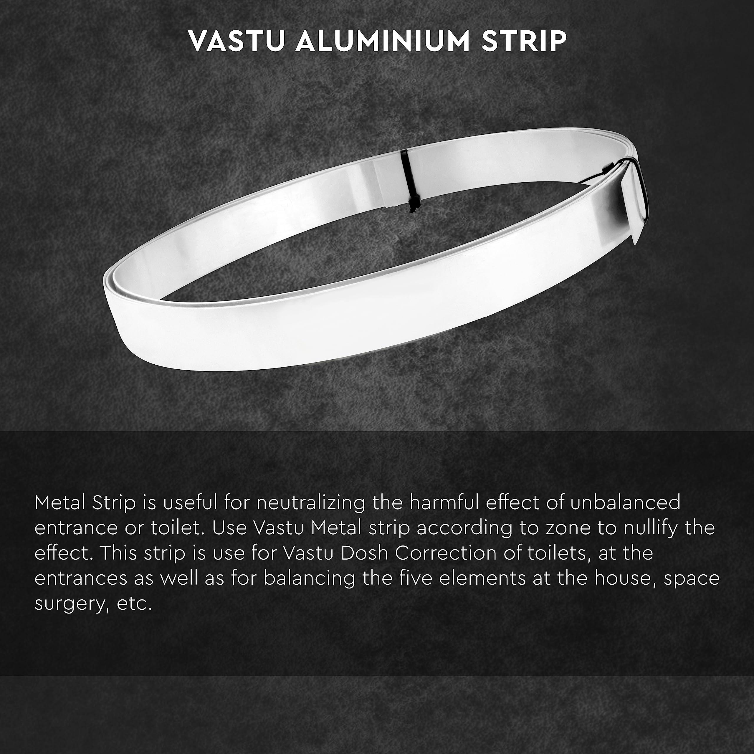 TREE MAISON CORONATING HOMES TREEMAISON Big Aluminium Strip | 1 INCH | Pack of 1 | Vastu Aluminium Strip for Toilet | Vastu Strip Remedy | Width-1mm, Thikness-1mm, Length-8 Feet Approx