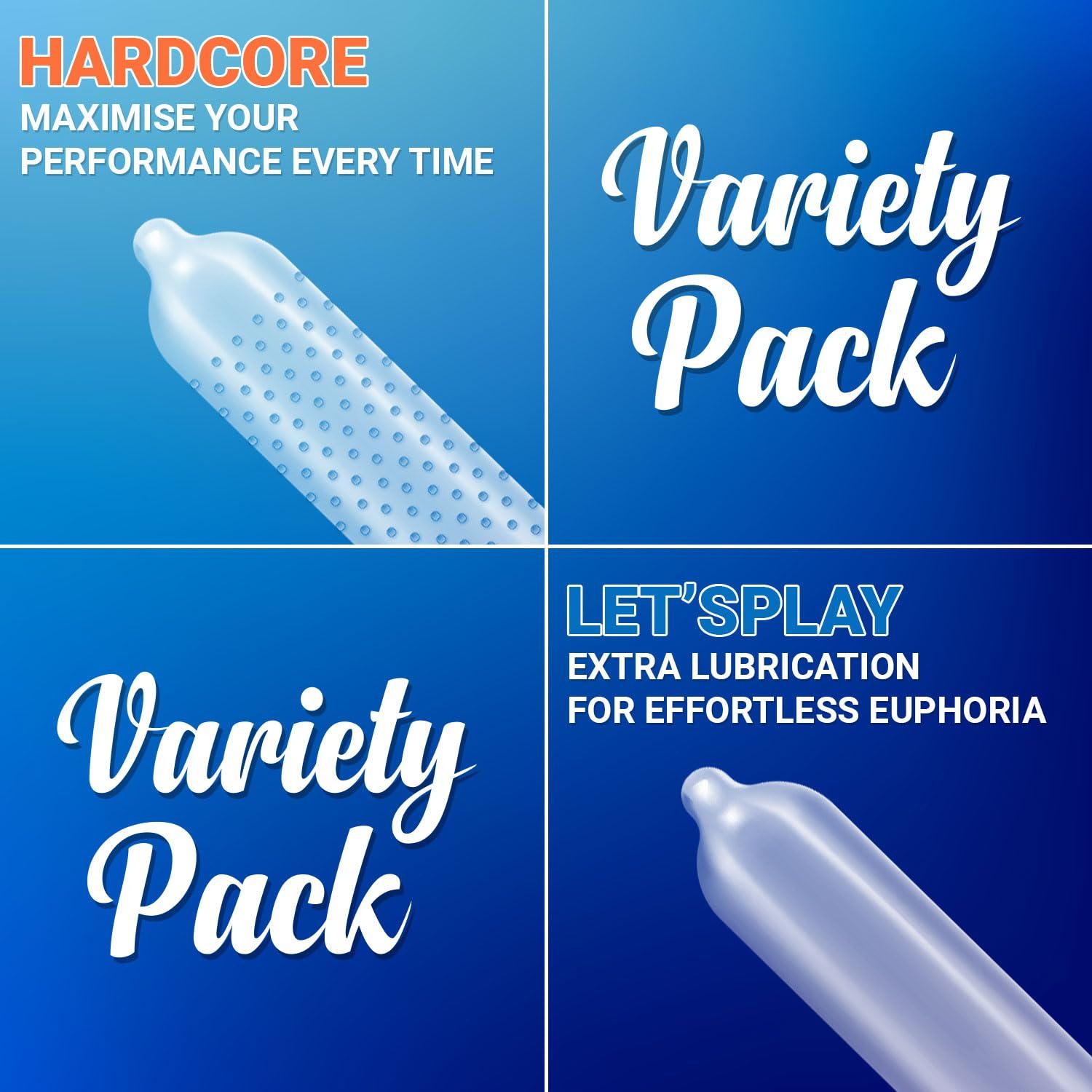 NOTTY BOY NOTTY BOY Condoms Special Honeymoon Pack For Couples - Extra Lubricated, 3-In-One Ribbed, Dotted, Contoured, Raised Dots, Thin Strawberry And Chocolate Flavoured Condom - Pack of 50