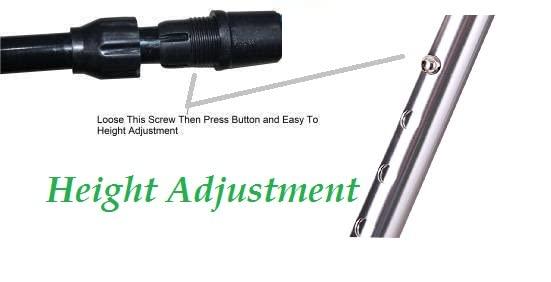 MUBBA MUBBA 3 Leg Walking Sticks Height Adjustable Tripod Canes Chrome (Green)