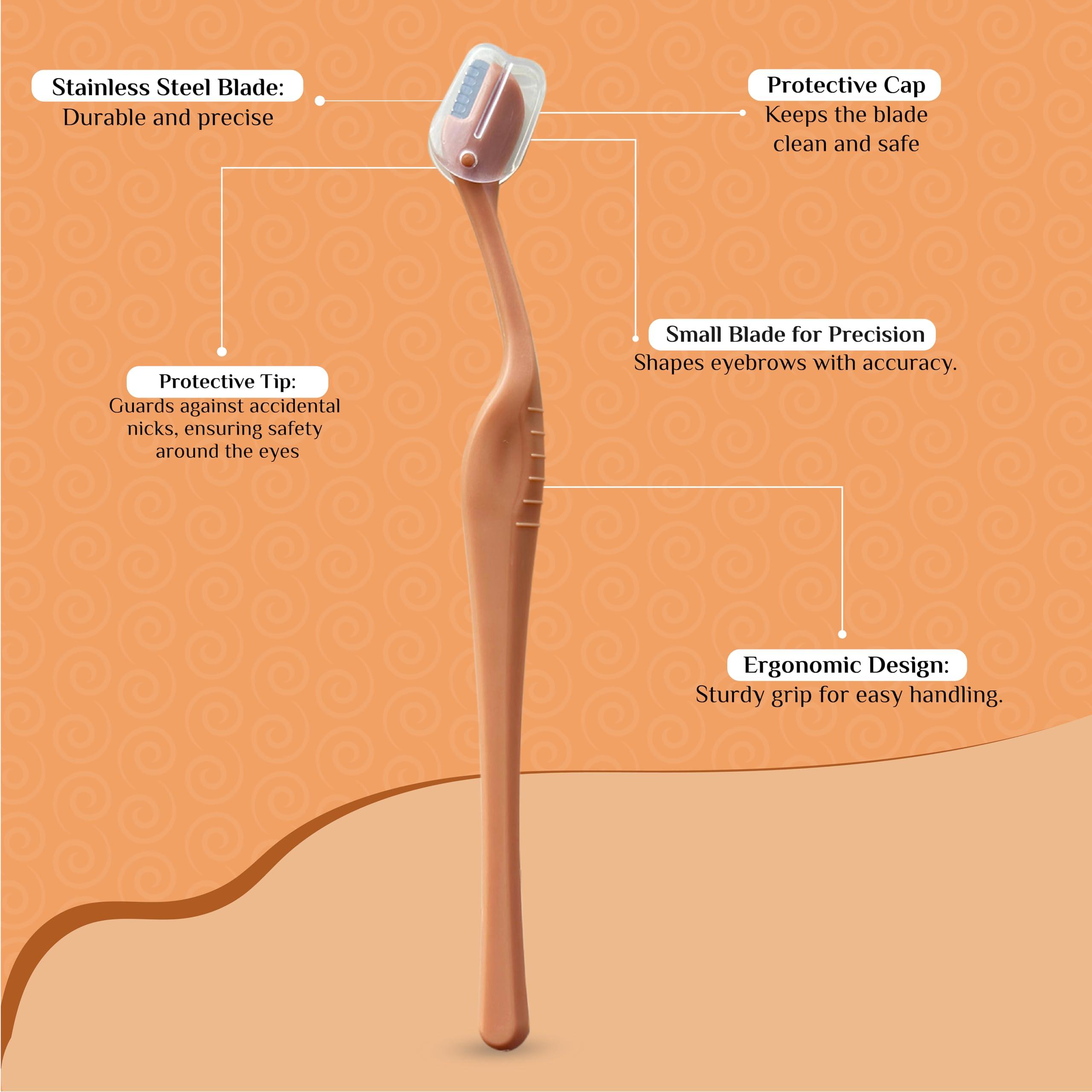 Senzicare Senzicare Eyebrow Razor | Eyebrows, Upper Lip, Targeted Corner Hair | For Salon-Like Eyebrows No Cuts | Safe & Hygienic (3 units) And Aloe Vera Gel