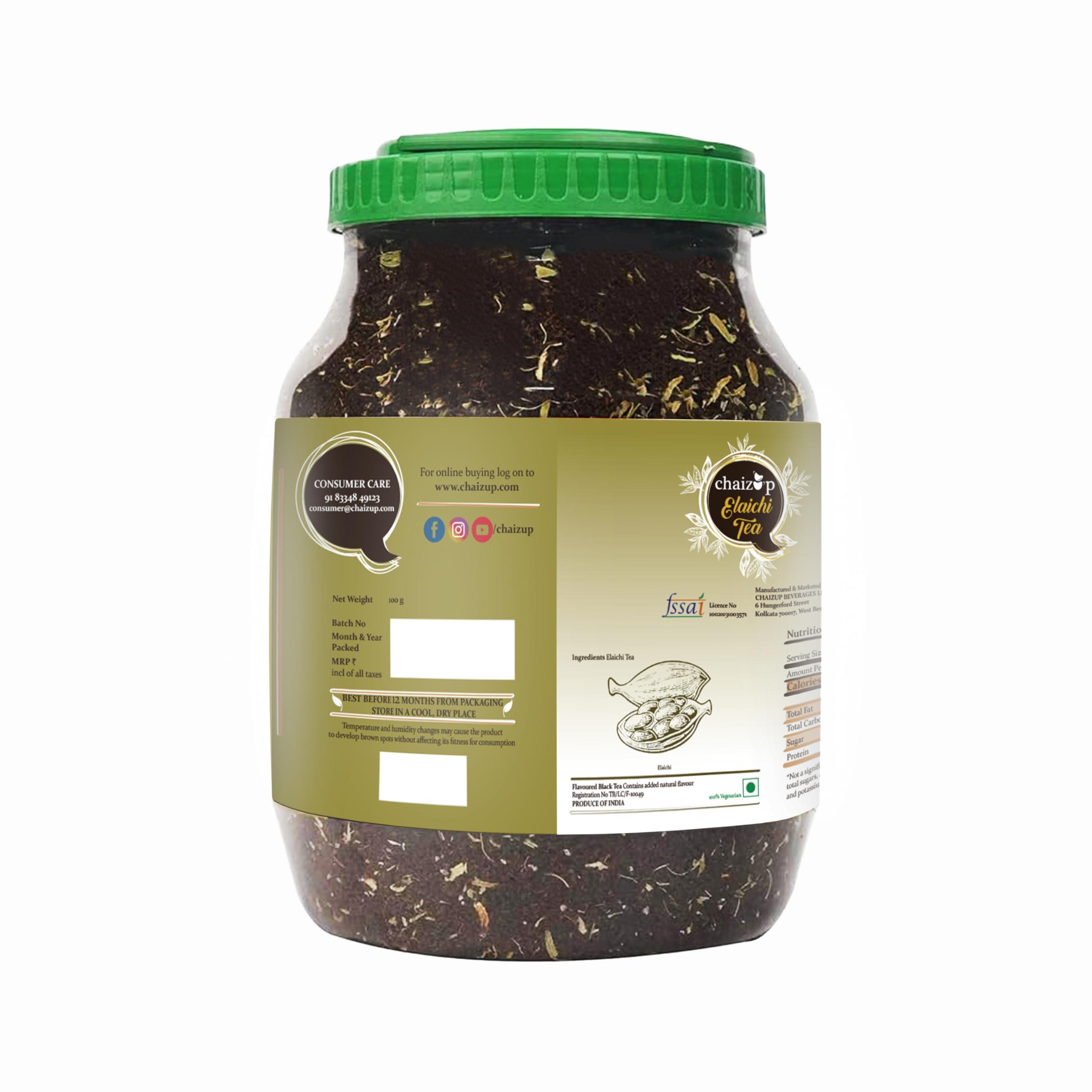 CHAIZUP Chaizup Premium Elaichi Loose Leaves Tea 1Kg, Ctc Cardamom Flavored Indian Tea, Rich And Strong Ctc Tea