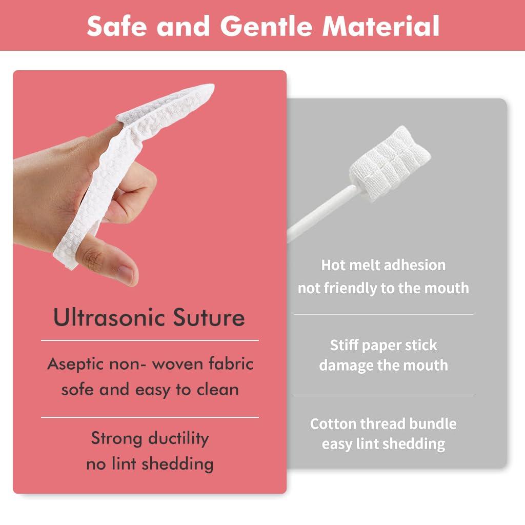 SNOWIE SOFT SNOWIE SOFT 30Pcs Baby Teeth Cleaning Wipes Gum Friendly Soft Baby Use Dental Wipes Finger Cot Tooth Tissues Dry & Wet Use Baby Oral Cleaning Tissues for 0-24 Months