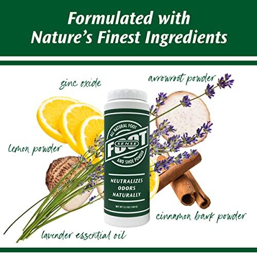 Foot Sense FOOT SENSE All Natural Smelly Foot & Shoe Powder - Foot Odor Eliminator lasts up to 6 months. Safely kills bacteria. Natural formula for smelly shoes and stinky feet. (1 Pack 50G)