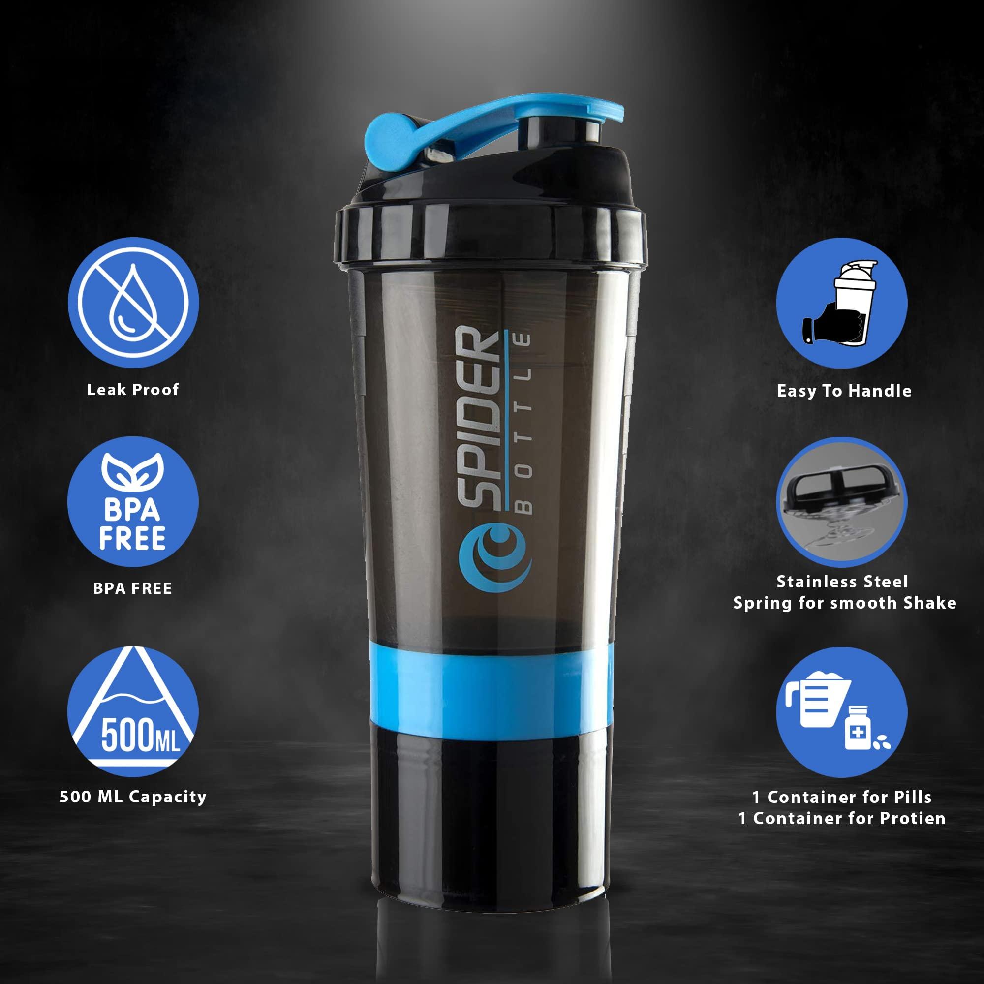 COOL INDIANS COOL INDIANS Protein Shaker Bottle with Wrist Support Band for Sport & Exercise l Weightlifting l Powerlifting l Wrist Wrap l Gym Shaker l Shaker Bottle l Gym Bottle (500) ML. (Blue Green)