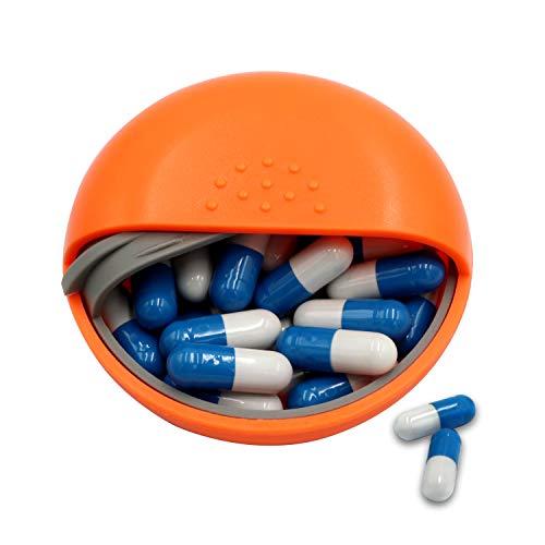 LazyMe 1 , Orange : LazyMe Decorative Pill Box, Cute Size for Purse Metal Locking Small Daily Case (1, Orange)